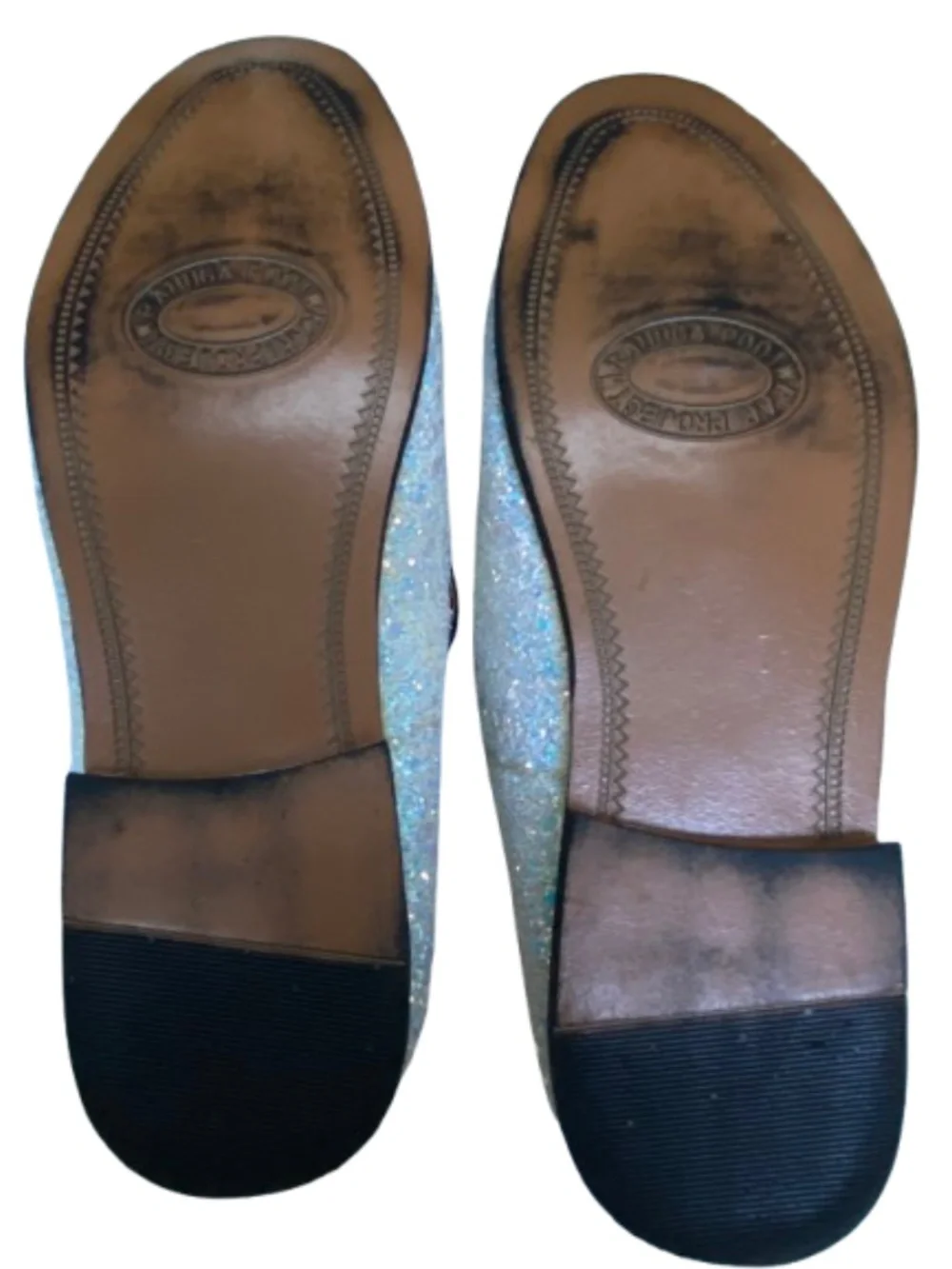 Men's White Iridescent Glitter Loafers Dress Shoes